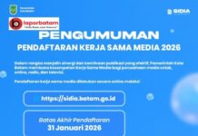 Pemko Batam Buka Pendaftaran Online Kerja Sama Media Tahun 2026 Melalui SIDIA