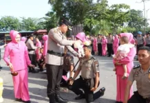 Kapolresta Barelang Pimpin Upacara Naik Pangkat 127 Personel