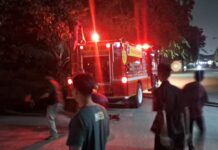Polsek Sekupang Padamkan Kebakaran Lahan Semak di Marina City