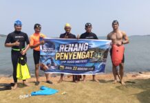 Komunitas ROW Kepri Jelajahi Laut Tanjungpinang-Penyengat, Tempuh 3 Km Pulang-Pergi